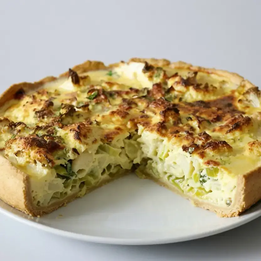 Cremige Blumenkohl-Quiche mit Lauch