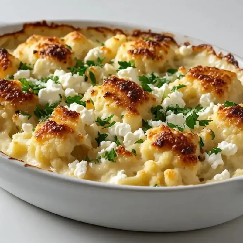 Cremiger Blumenkohl-Auflauf mit Schafskäse