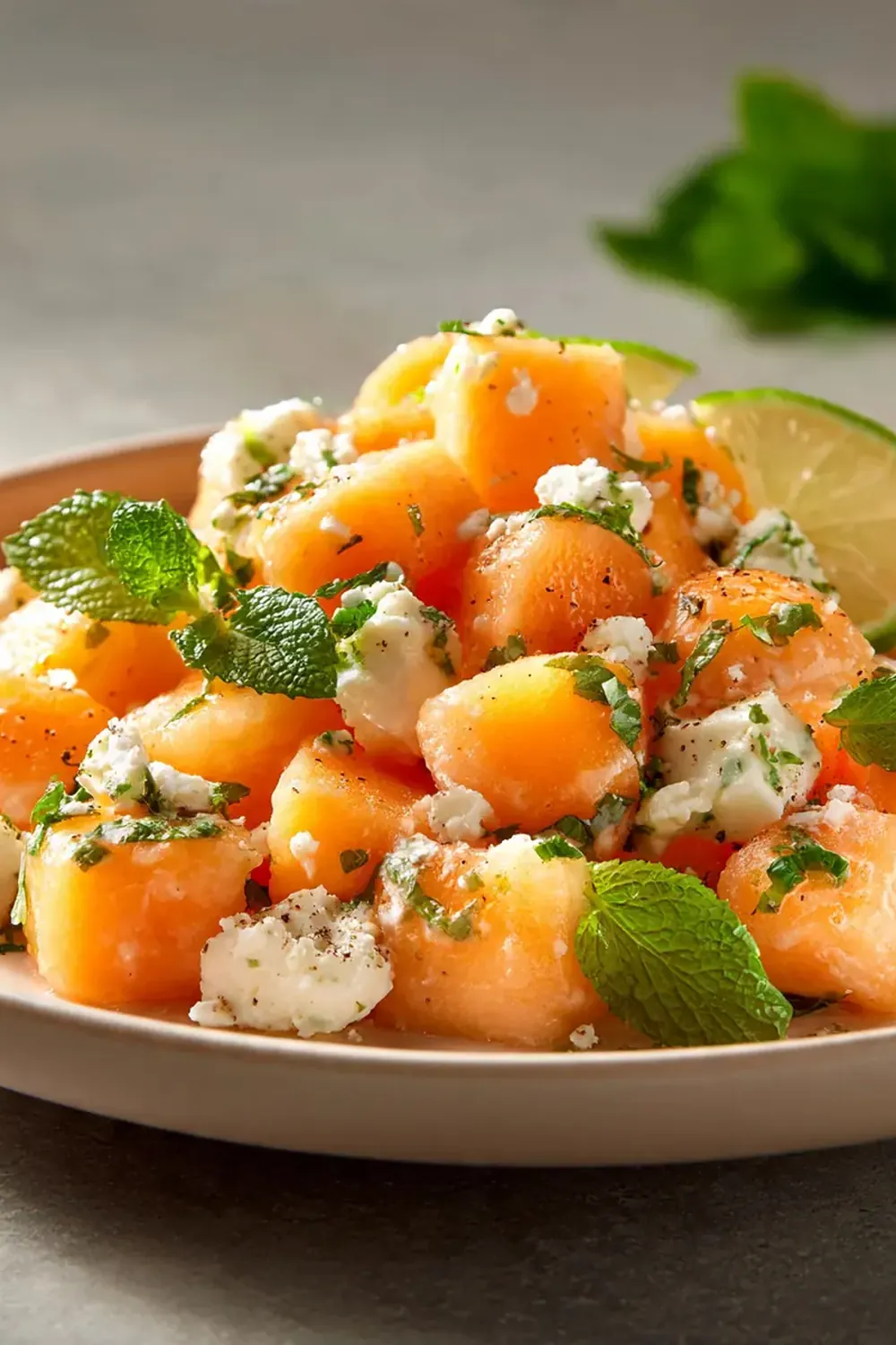 Creamy Melon Feta Salad Recipe