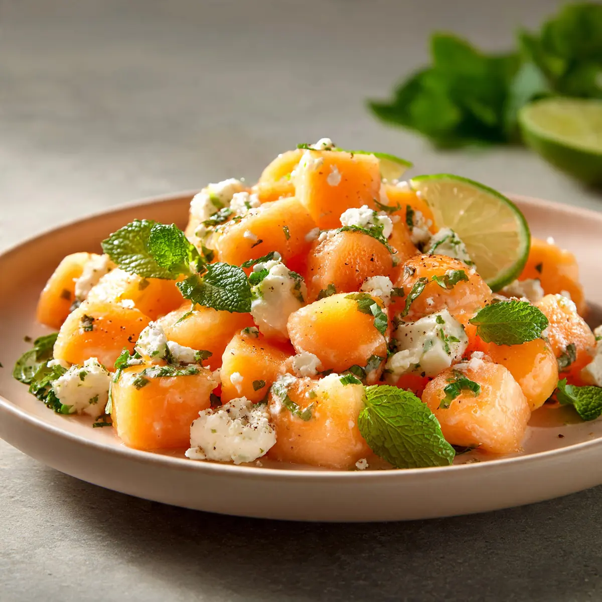 Cremiger Melonen-Feta-Salat