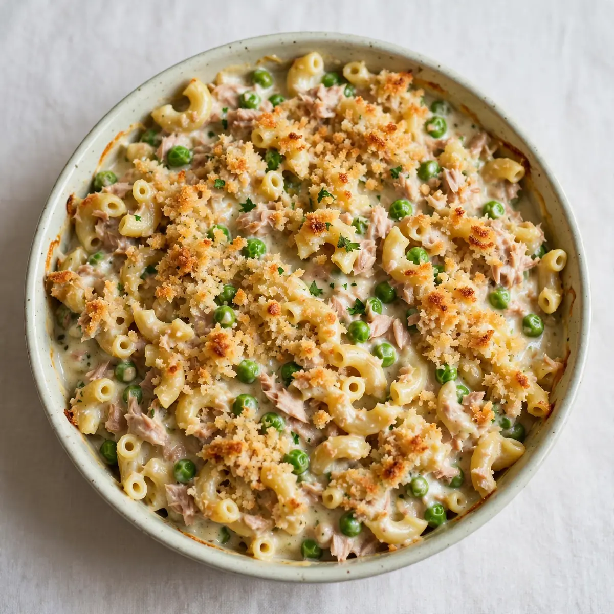 Cremiger Thunfisch-Erbsen-Auflauf – Restaurantreif Serviert