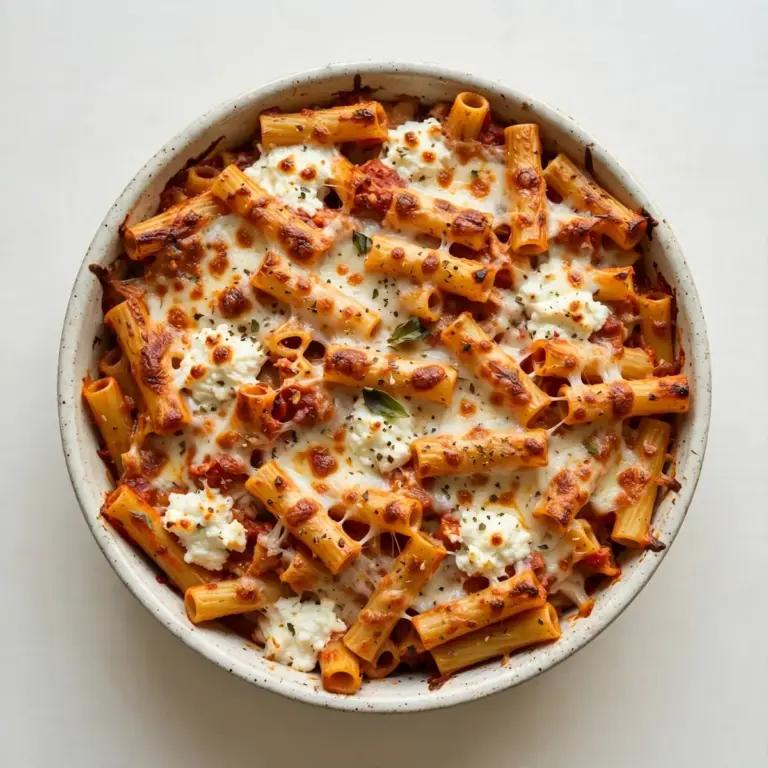 Cremiges Baked Ziti mit Ricotta und Mozzarella – Restaurantstyle für Gäste