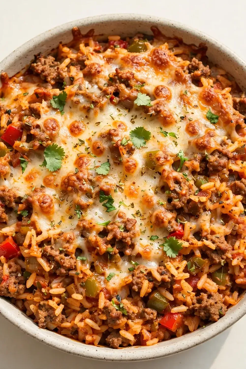 Spanish Rice and Ground Beef Bake