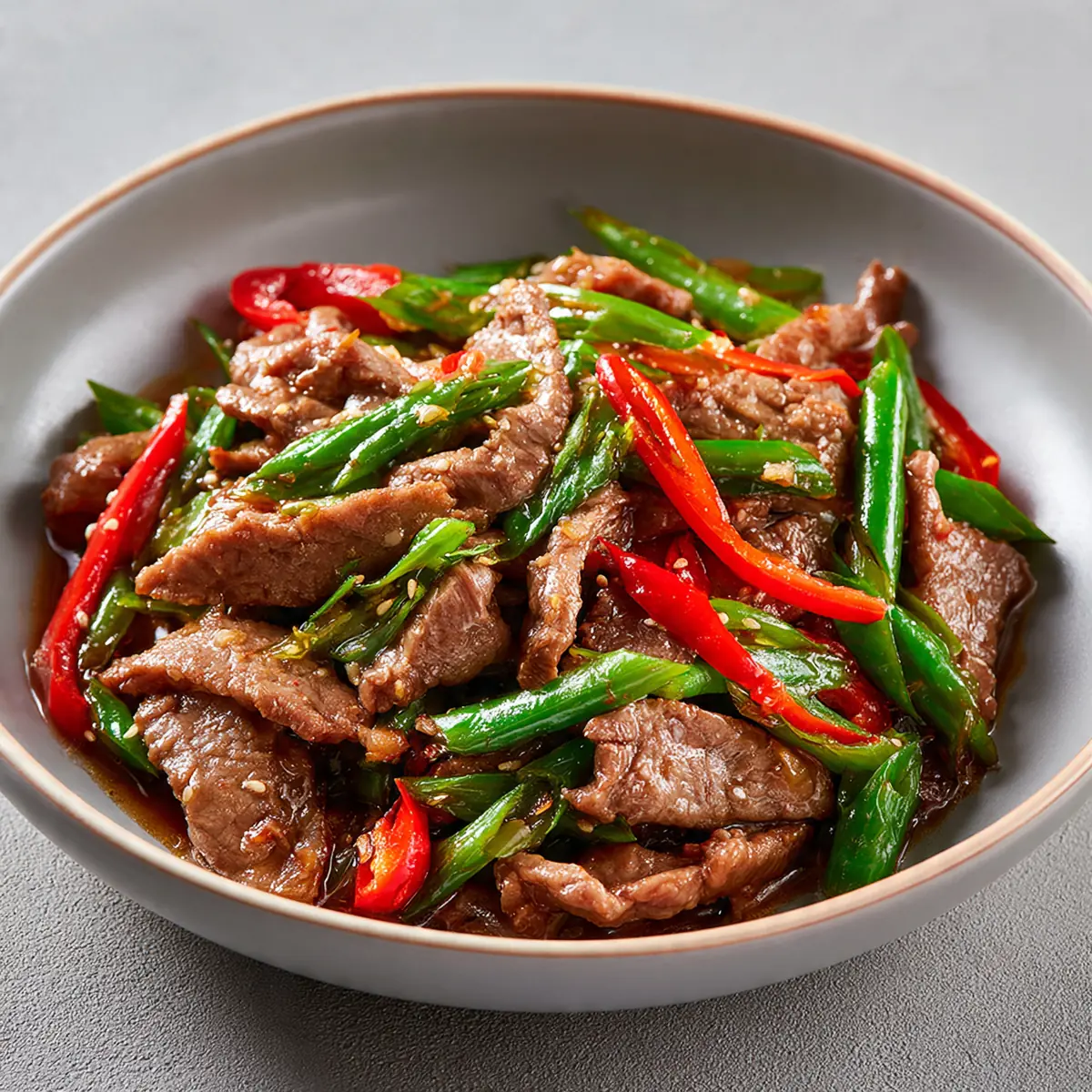 Perfekt geschnittenes Fleisch für den Stir Fry
