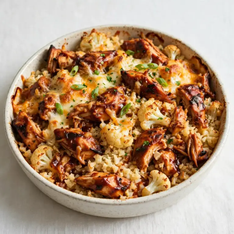 Restaurant-Qualität BBQ Chicken Und Blumenkohl-Reis-Auflauf