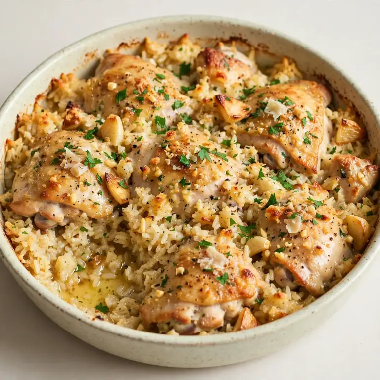 Restaurant-Qualität Knoblauch-Butter-Hähnchen-Reisauflauf