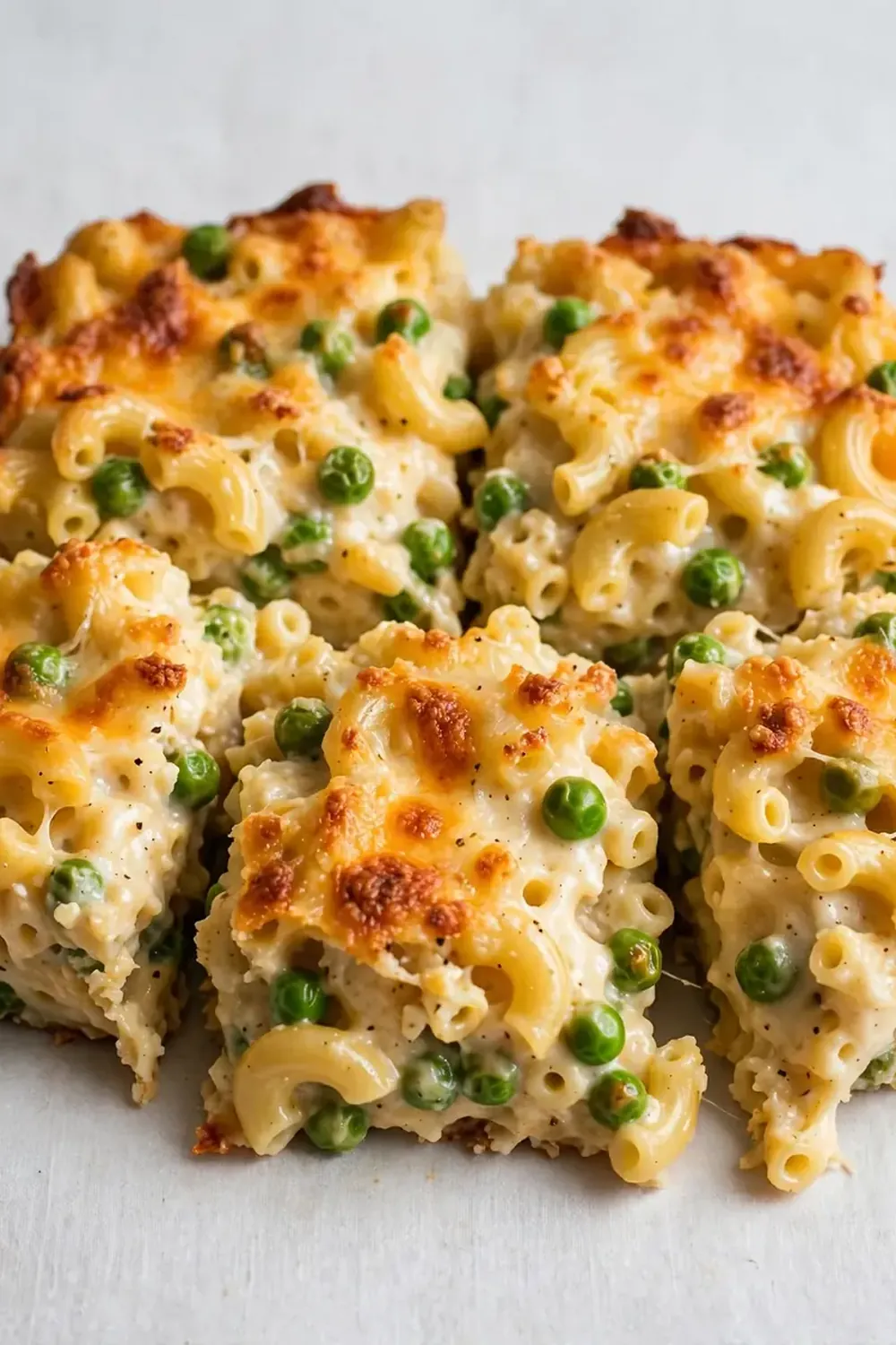 Macaroni and Cheese Casserole with Peas