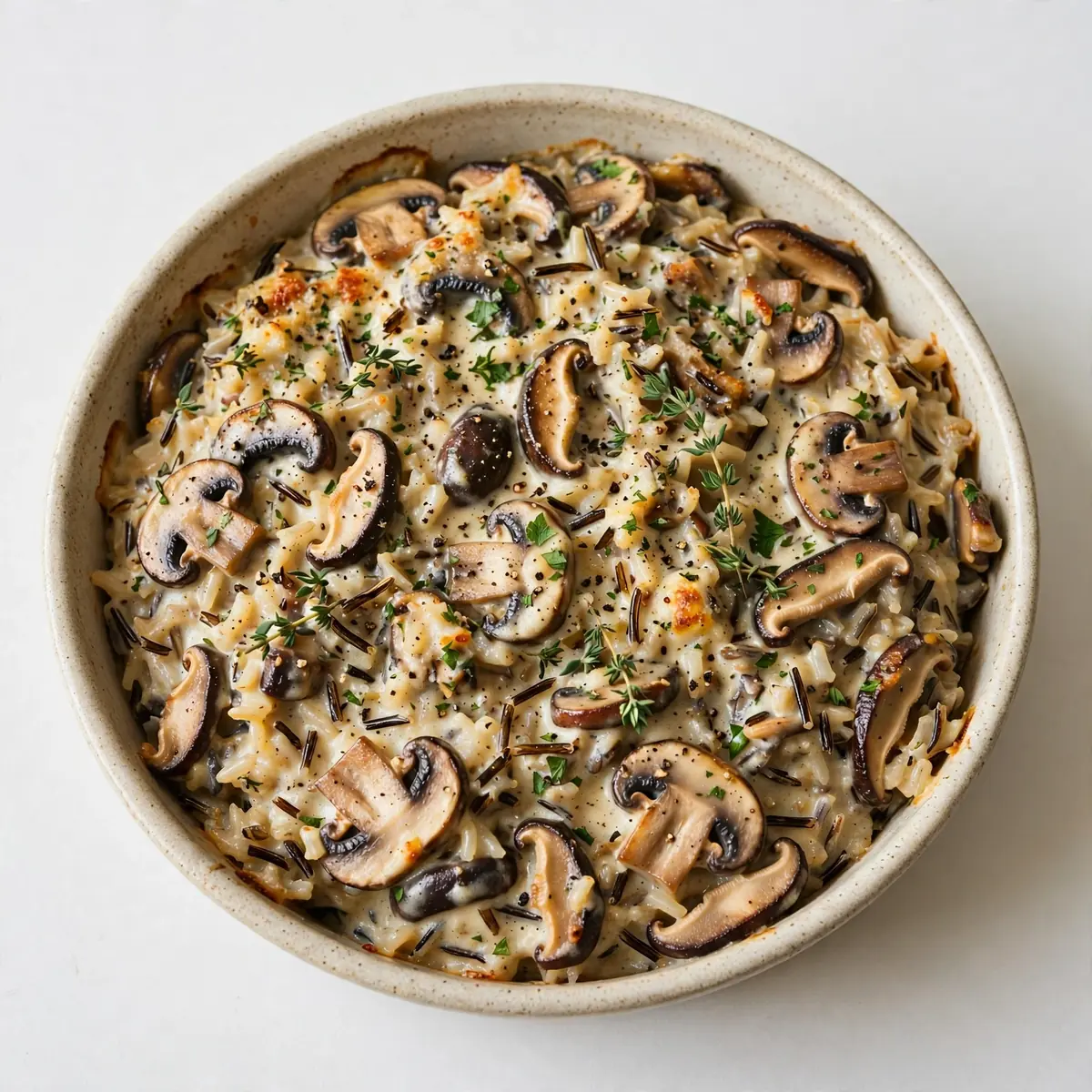 Restaurant-Reife Cremige Pilz-Wildreis-Casserole