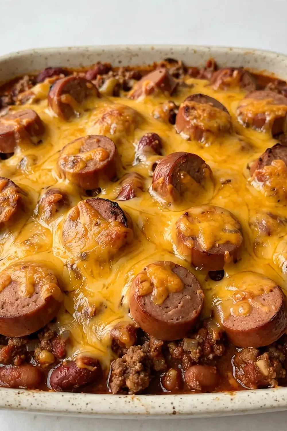 Budget-Friendly Chili Cheese Bake (with Beef Hot Dogs)