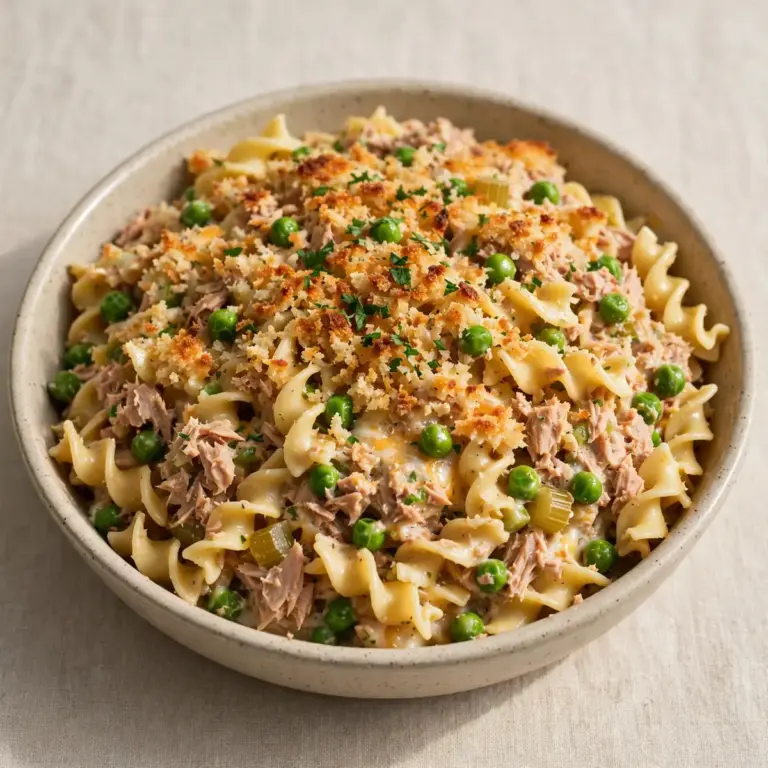 Restaurant-Reifer Thunfisch-Nudel-Auflauf für Gäste