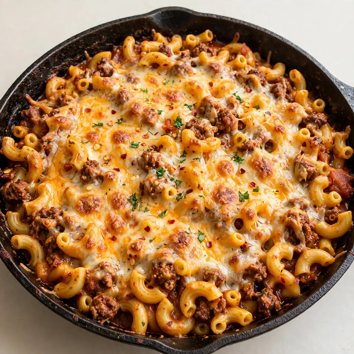 Restaurant-Style One-Pan Chili Mac Bake für Gäste