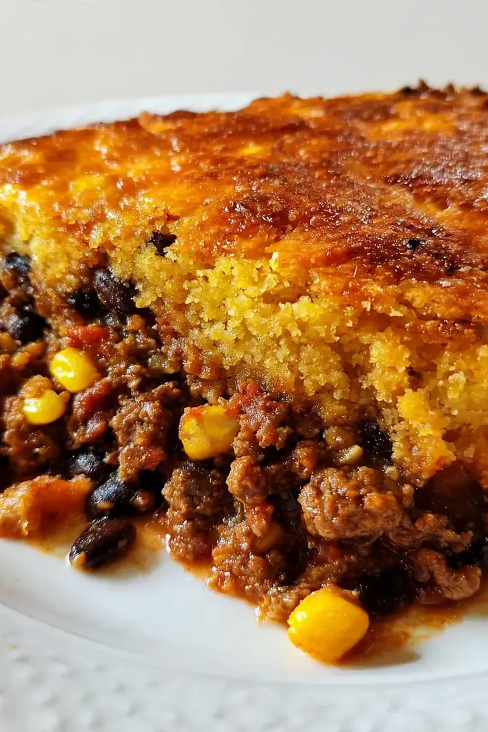 Beef and Black Bean Tamale Pie