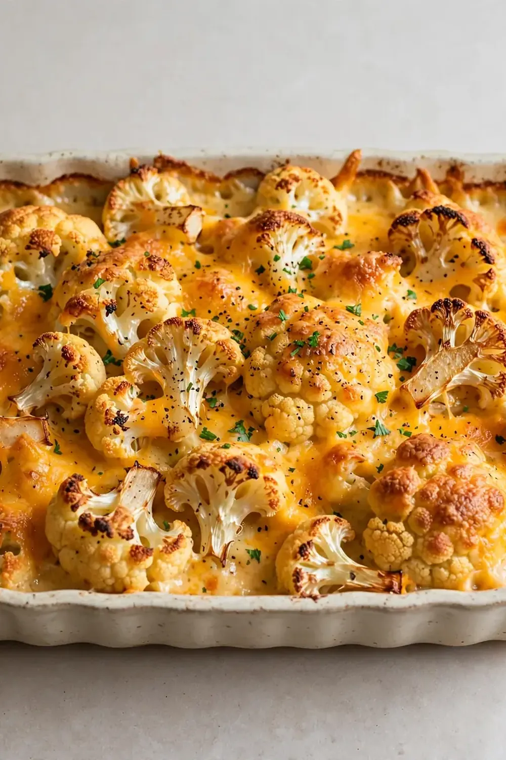 Roasted Cauliflower and Cheddar Bake