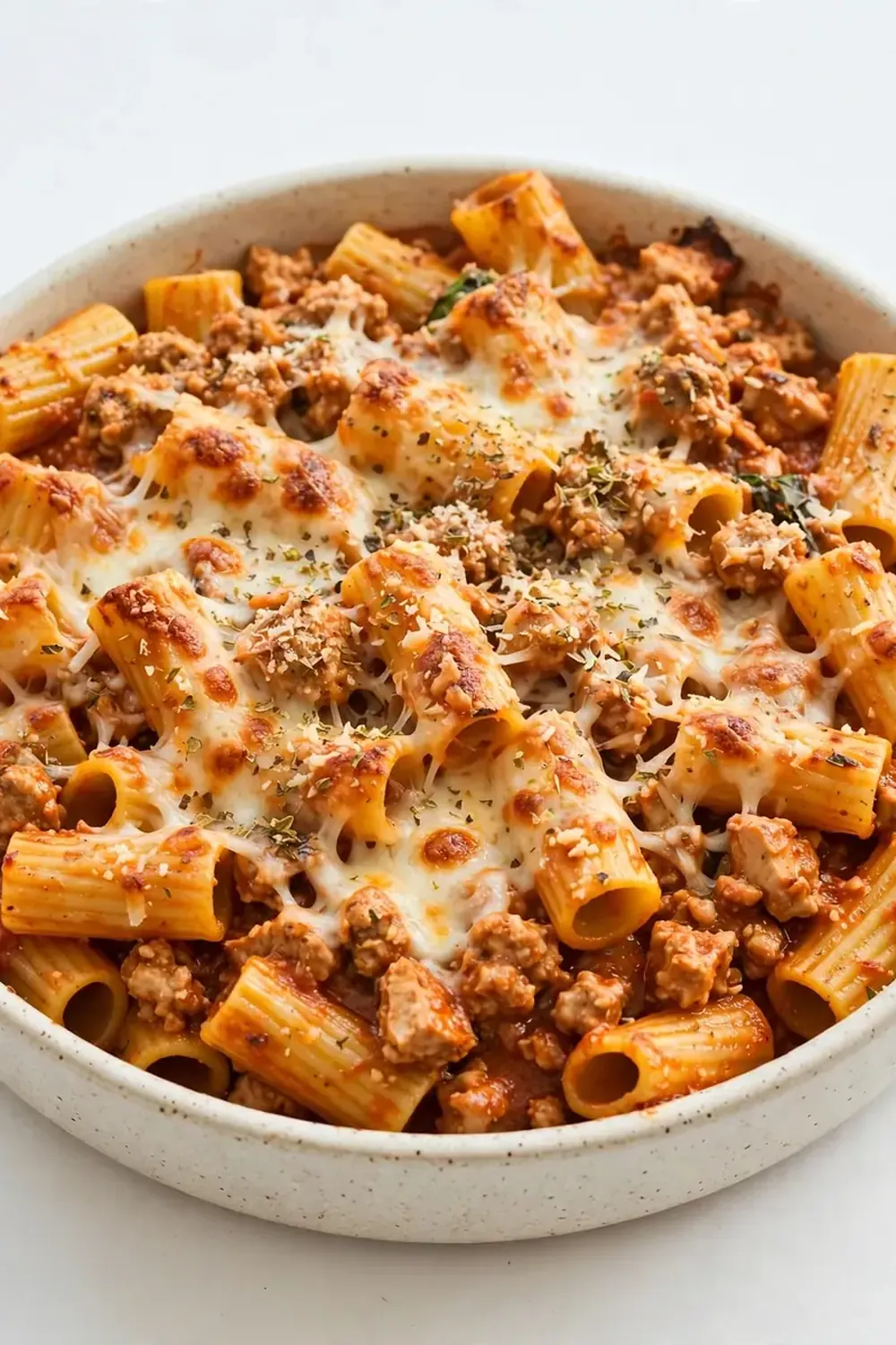Baked Rigatoni with Turkey Meat Sauce