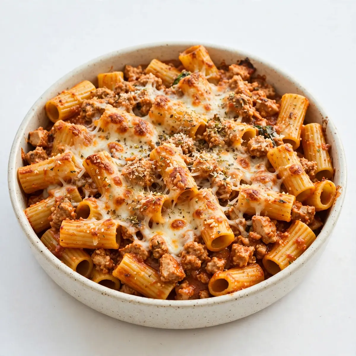Restaurant-Würdiges Baked Rigatoni mit Turkey Meat Sauce