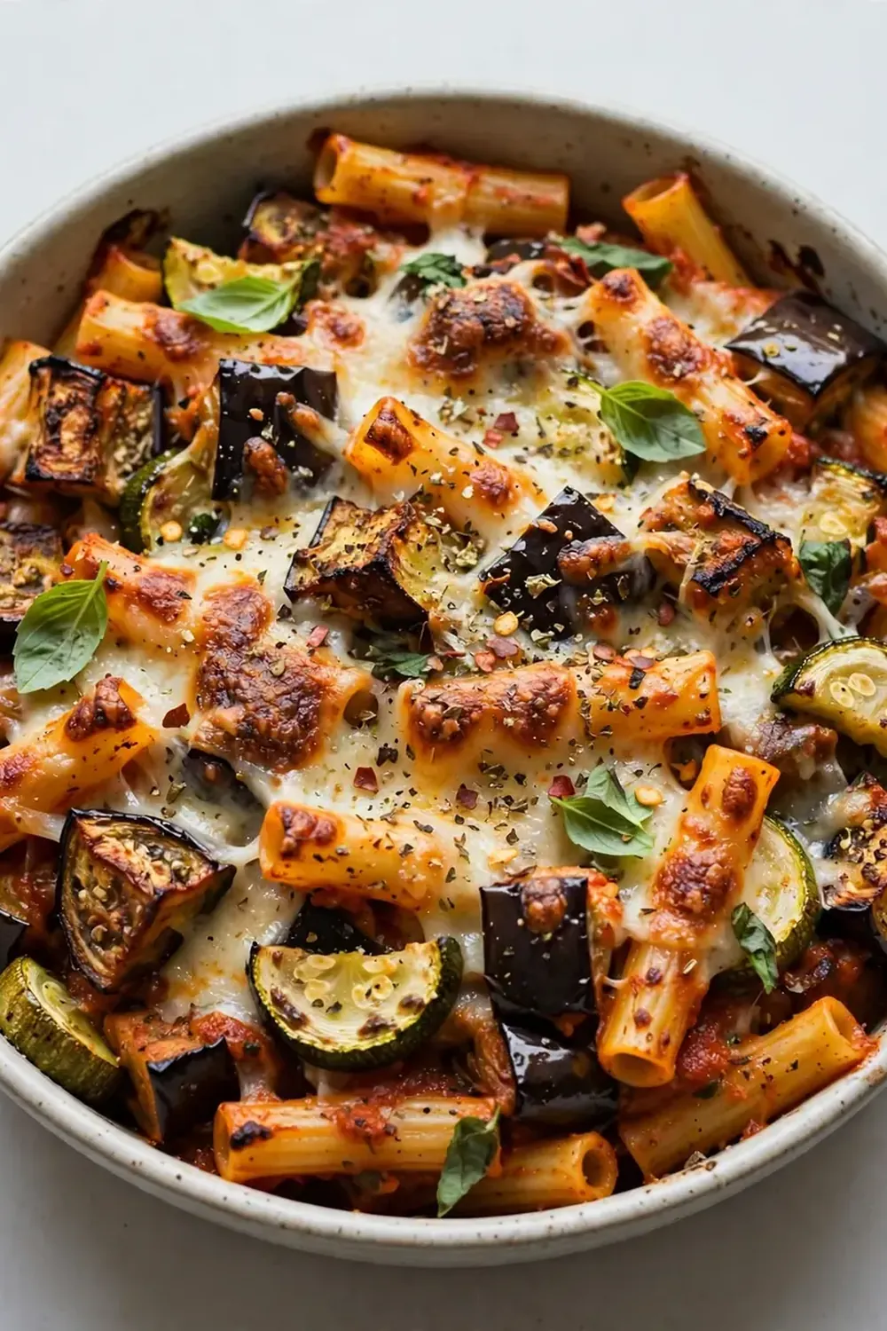 Eggplant and Zucchini Baked Ziti