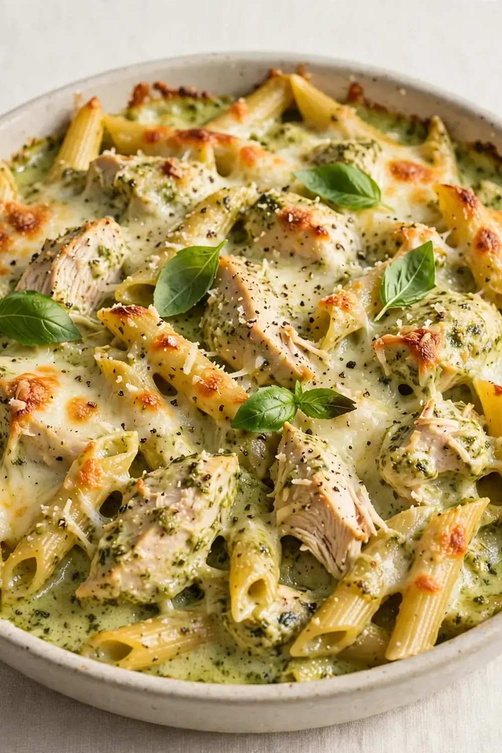 Creamy Pesto Chicken Baked Pasta