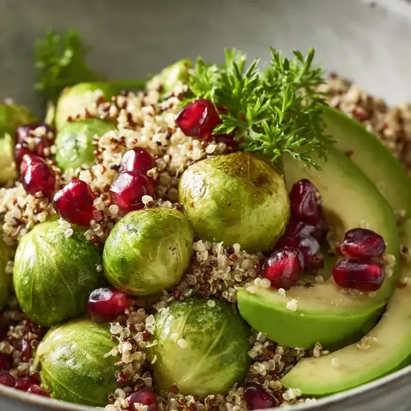 Rosenkohl-Bowl mit Quinoa und Avocado