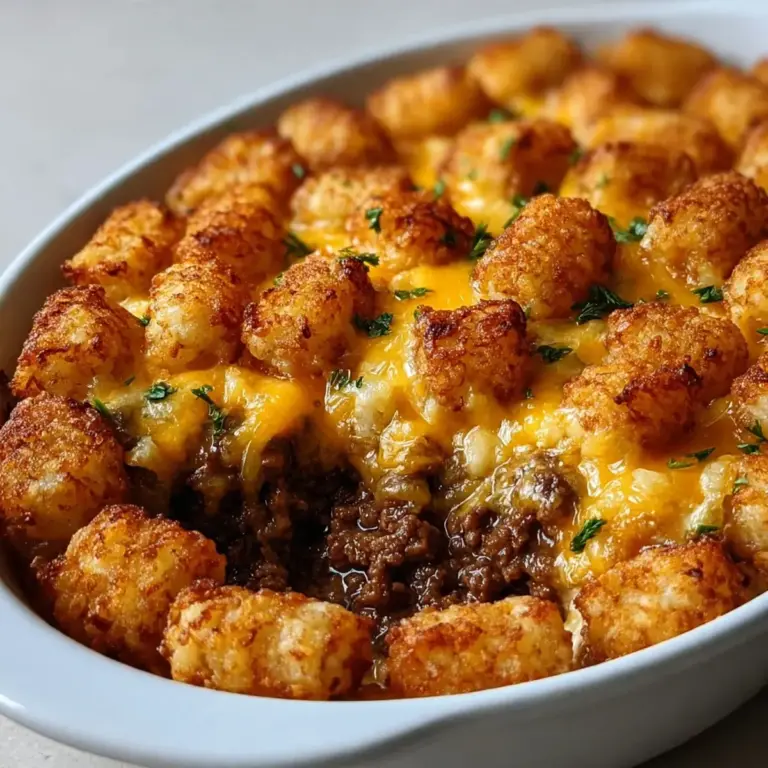 Tater-Tot-Auflauf mit Hackfleisch – Restaurant-Stil für Gäste